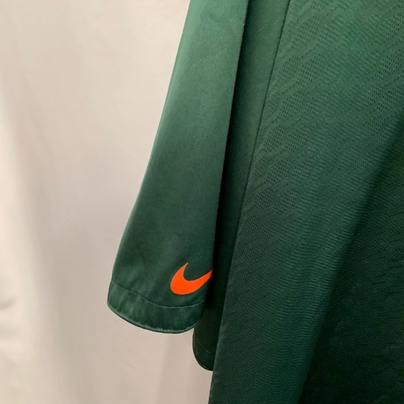 Nike University of Miami Hurricanes Dri-Fit Solid Green Polo Shirt Size 4XL - Picture 13 of 15